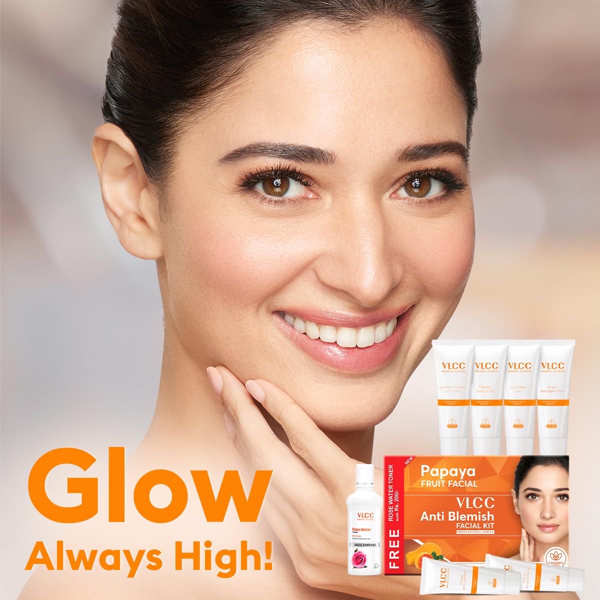 VLCC Papaya Fruit Facial Kit with FREE Rose Water Toner - 300g + 100ml - Image 3