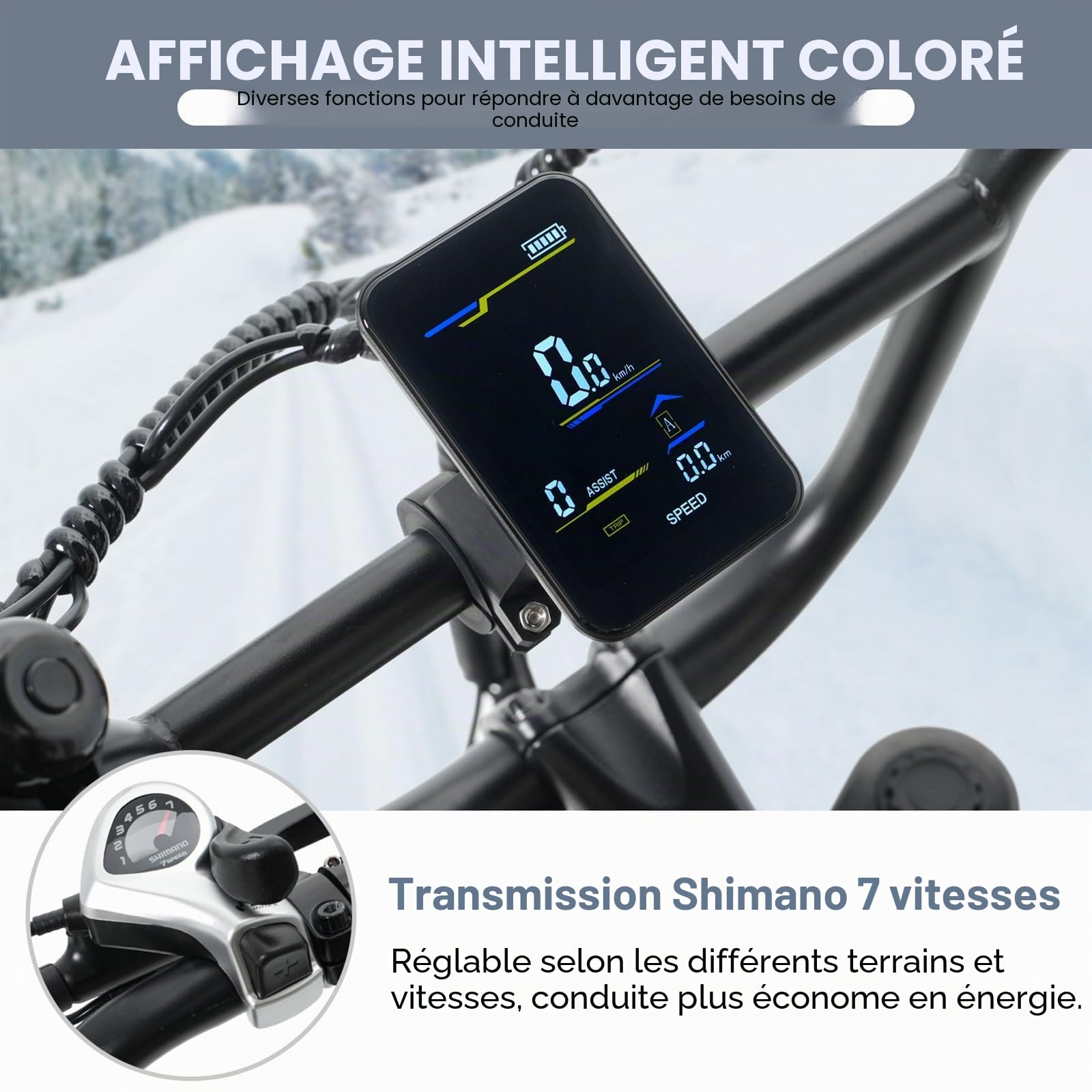 B9 Velo Electrique Homme 2 Batterie Amovible 48V 33.8Ah jusqu'à 180Km,20"*4.0" Fat Bike Electrique avec Panier et siège arrière,VTT électrique Adulte 7 Vitesses