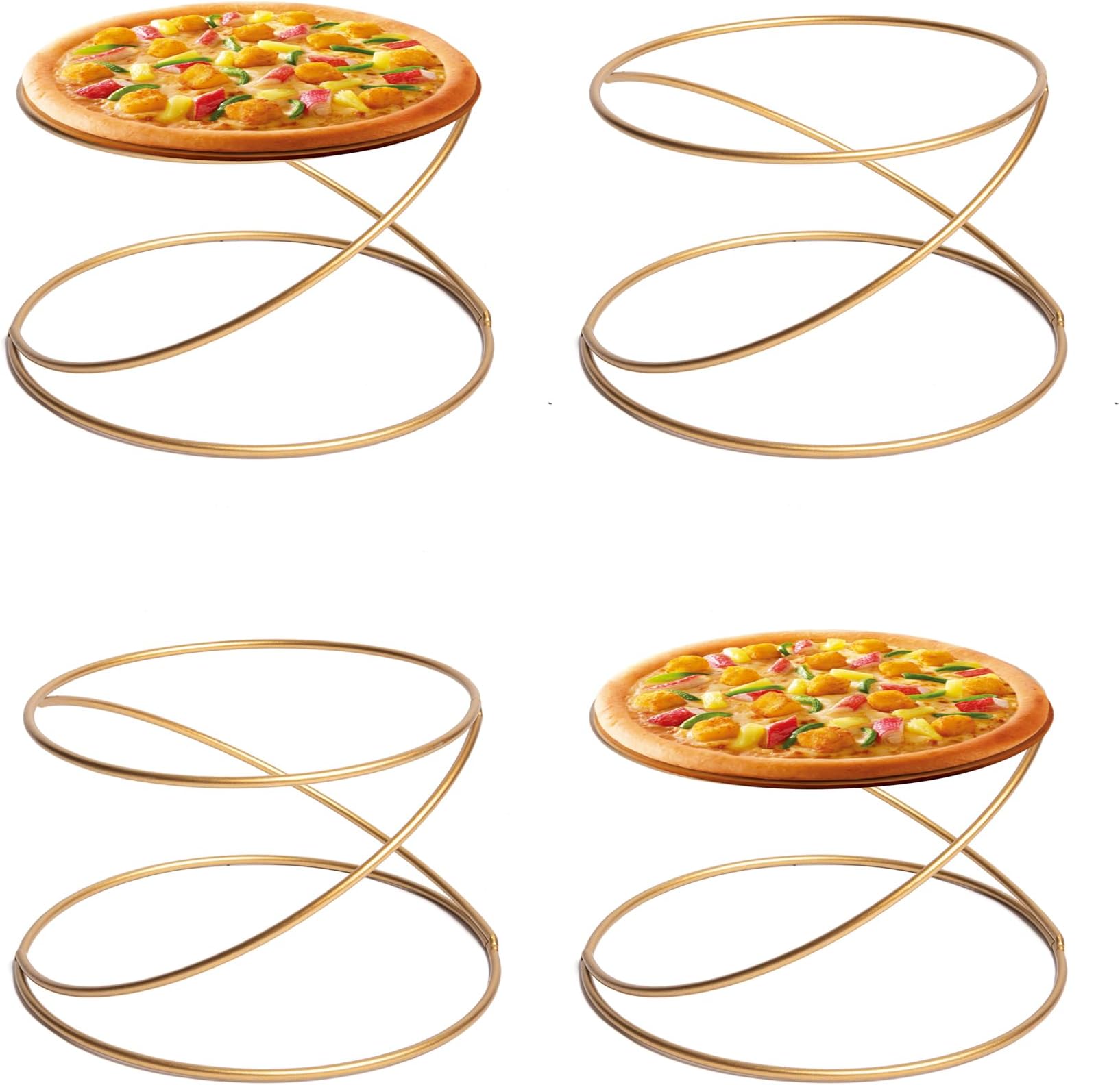 Amazon.com | MyGift Modern Gold Tone Metal Wire Spiral Pizza Pan ...