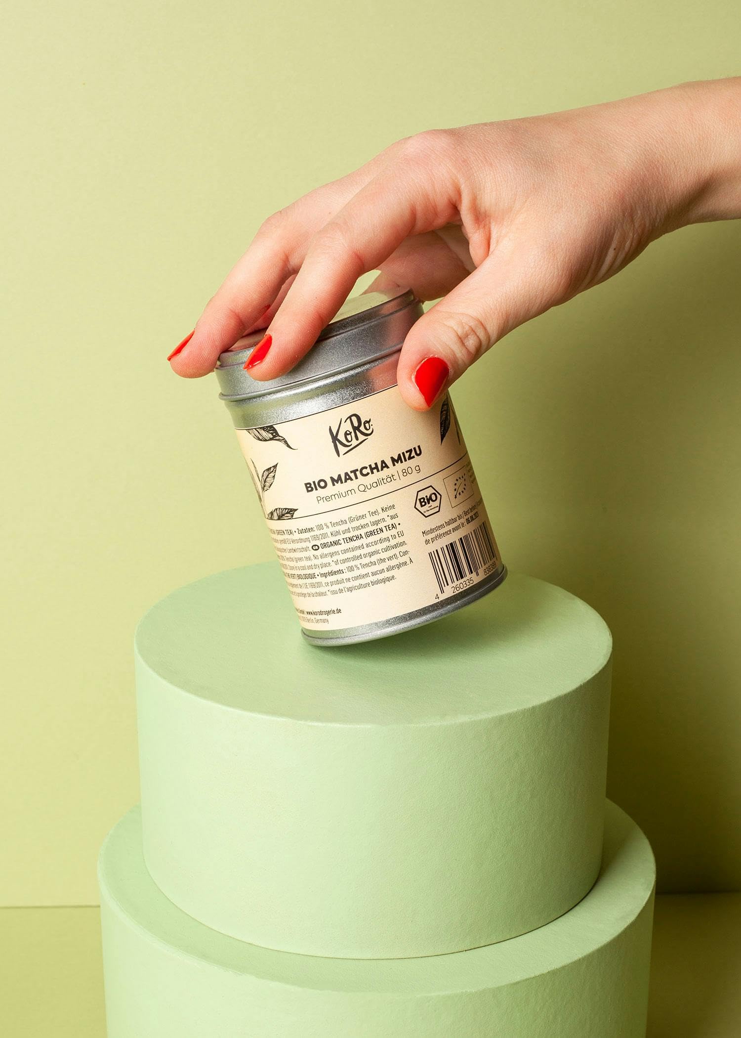 KoRo - Tè Matcha Mizu bio 80 g - Qualità premium - Pratico barattolo di metallo - Per matcha latte e dolci