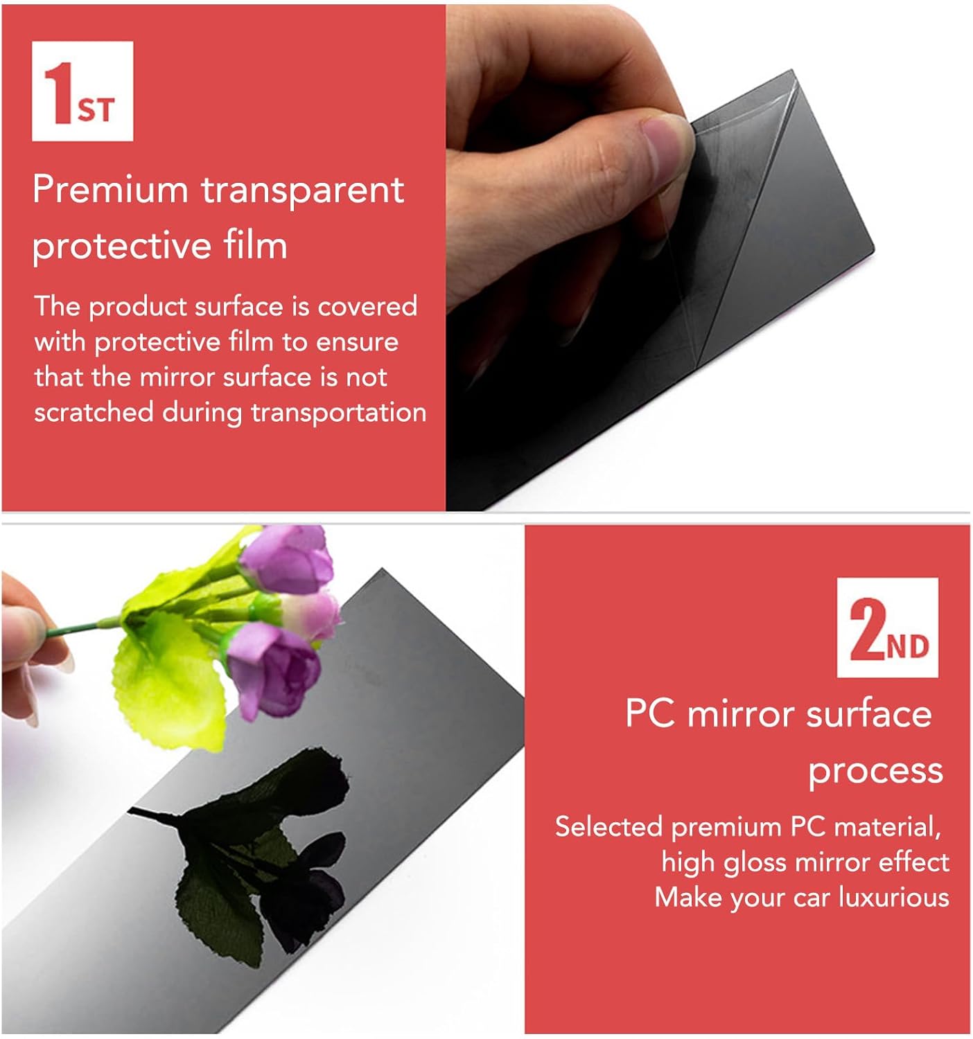 6 Pcs Side Door Window Cover Trim, Pillar Post Side Door Window Cover Trim Side Door Molding Trim Glossy Black Pillar Posts Decal Sticker for Sienna 2010‑2020