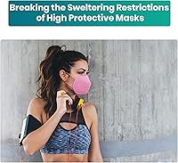 Vista 5 de Funight - Mascarillas KN95 de 5 capas transpirables, eficiencia de filtro ≥ 95%, protección contra el polvo y partículas PM2.5, desechables
