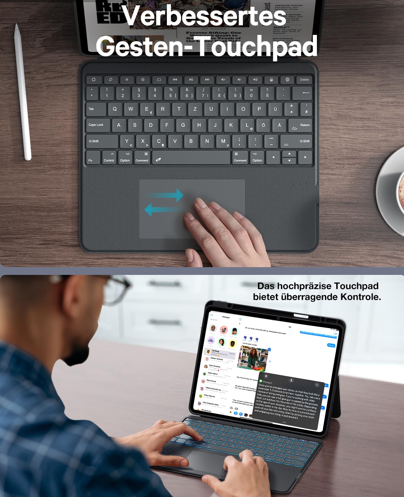 Custodia Con Tastiera CHESONA BackStand Rugged Per IPad Air 13 - 2