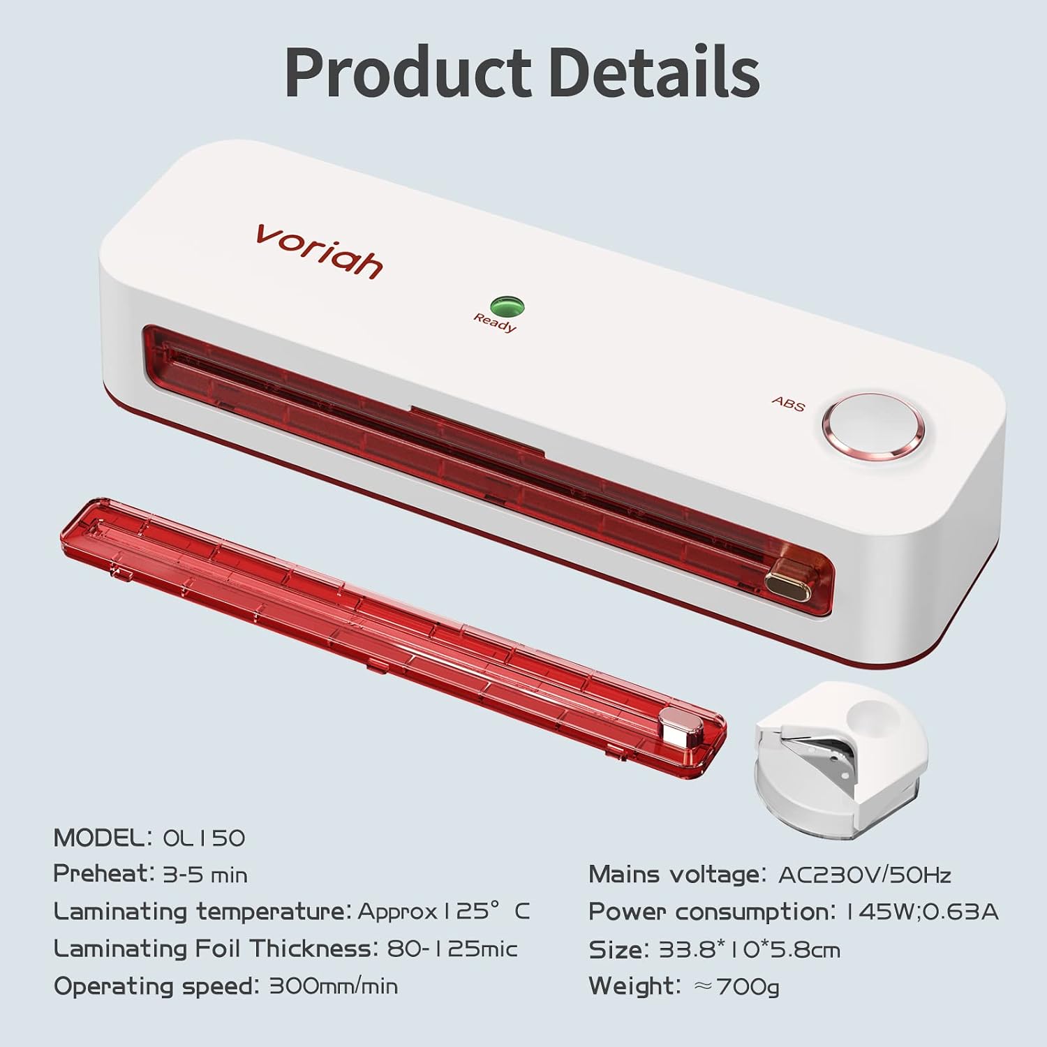 Laminator, A4 Laminator Machine, 9 Inch Thermal Laminator,3 Mins Quick Warm laminator Sheets Paper Cutter, Corner Rounder Laminating Pouches for Office School