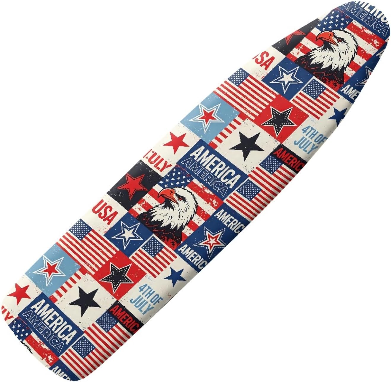 4th of July Ironing Board Cover, 16"x55" Standard Ironing Board Cover with Elastic Edge and Hook and Loop Fasteners, Scorch & Stain Resistant, Polyester Home Ironing Board Covers, Light Bursts