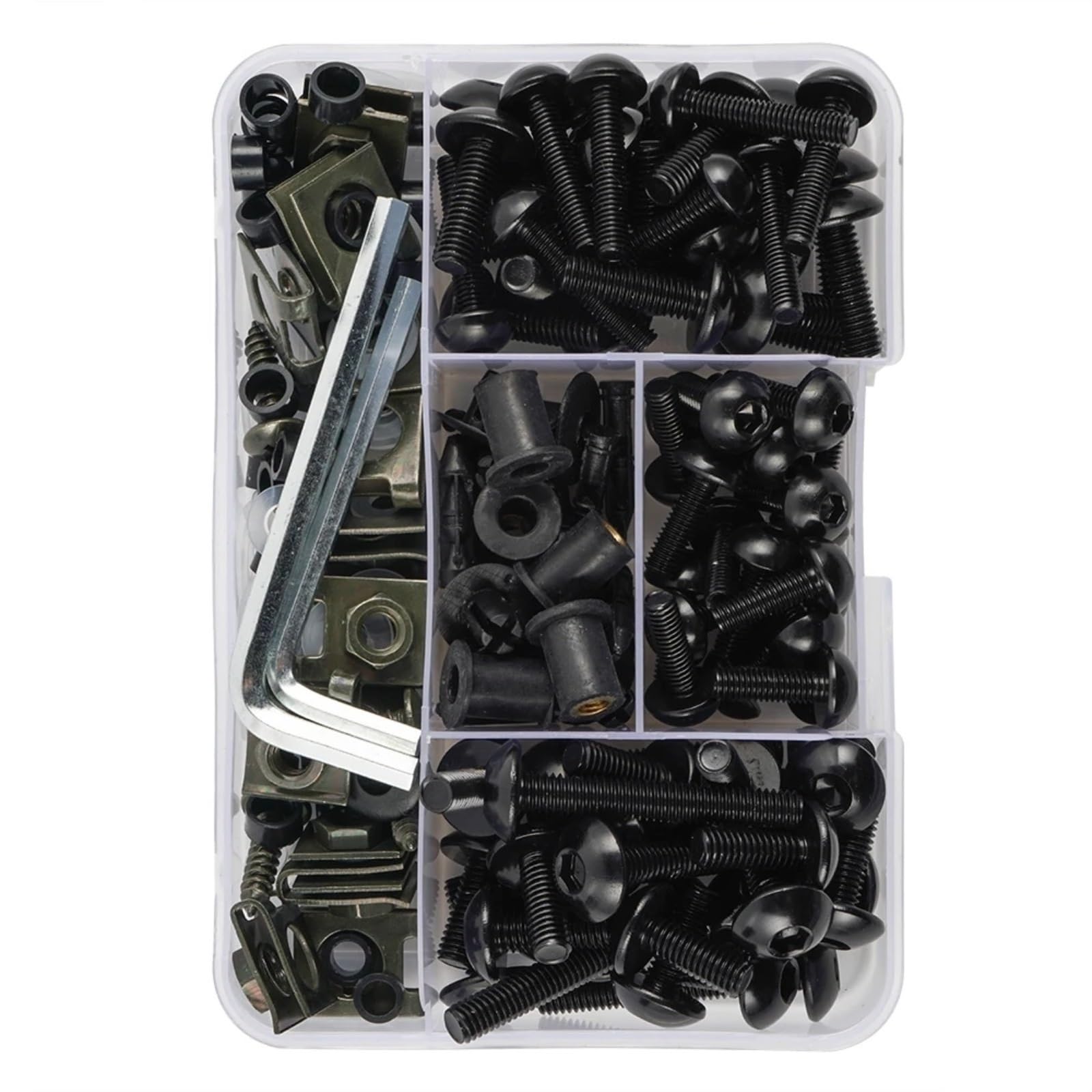 Moto Viti per carrozzeria Compatibile con M5 M6 Parti Generali Moto Bulloni Viti Dadi Moto Carrozzeria Viti Carena Bulloni Kit 190 Pezzi 6mm 5mm(Black)