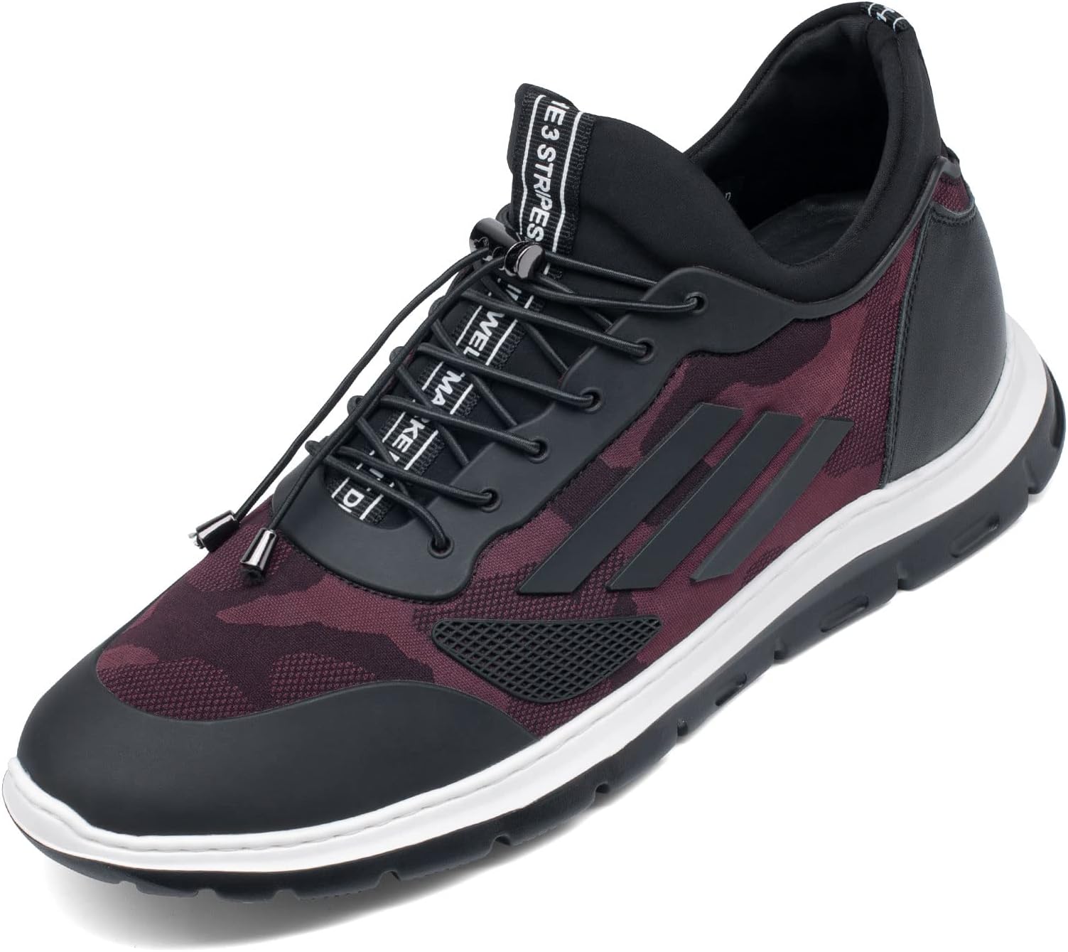 Men's Invisible Height Increasing Elevator Shoes - Lace up Light-Weight Casual Height Increase Sneakers - 1.97-2.76 Inches Taller
