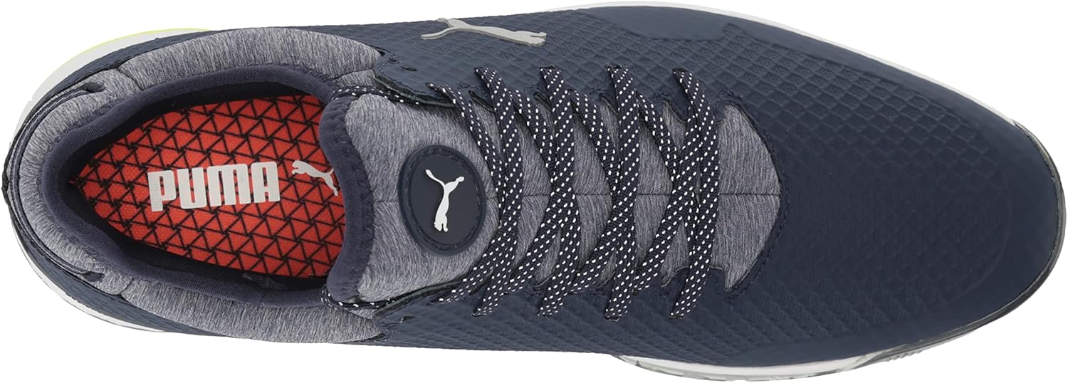 Puma Golf Men's PROADAPT ALPHACAT Golf Shoe, Peacoat-Puma Silver-Safety Yellow, 7 - Image 5