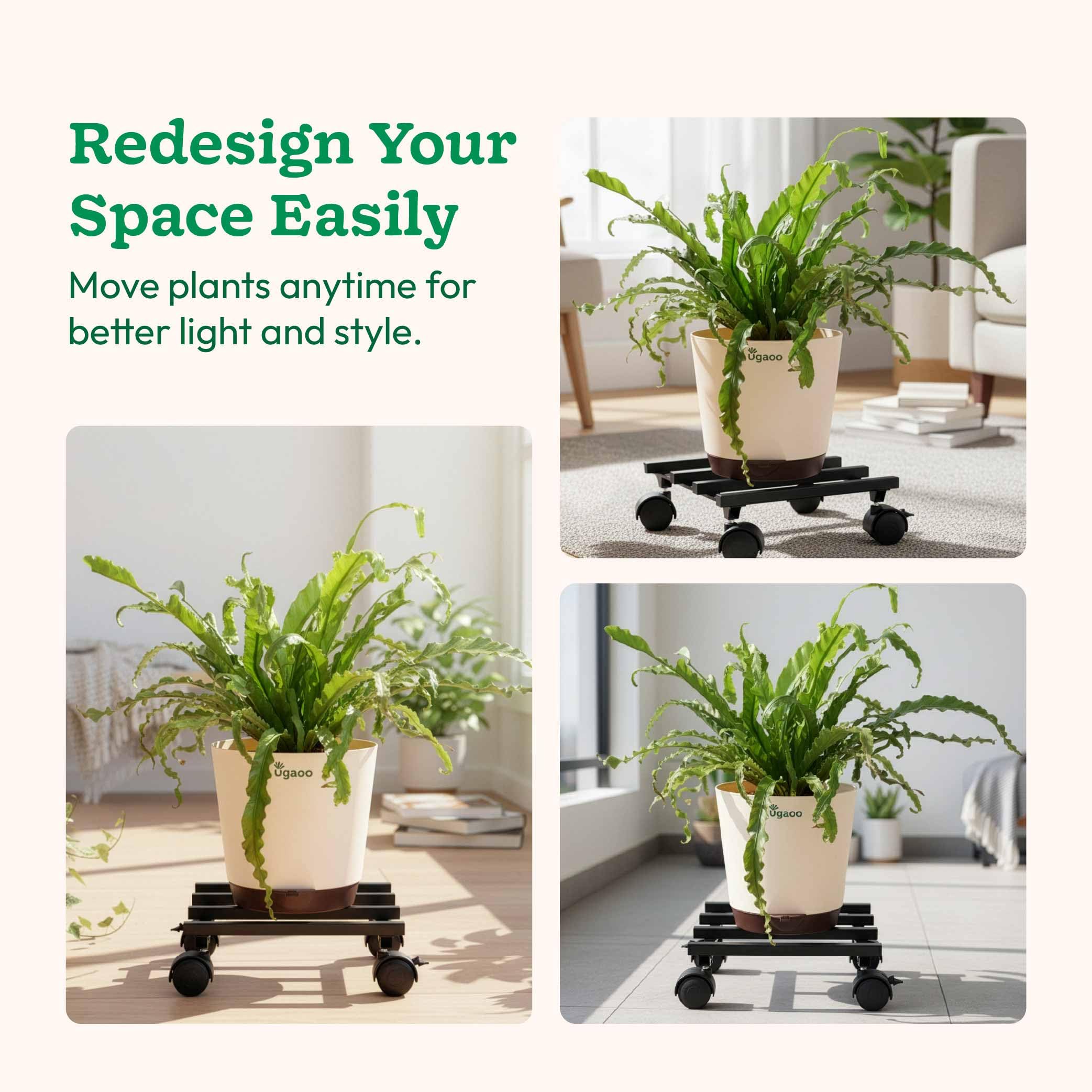 UGAOO Rolling Plant Stand – Heavy-Duty & Lockable -8