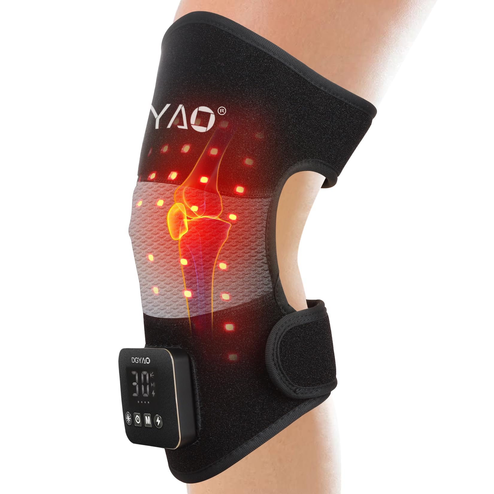 DGXINJUN Cordless Red Light Therapy for Knee - Elbow Pain Relief Portable Wireless Infrared Light Therapy Device for