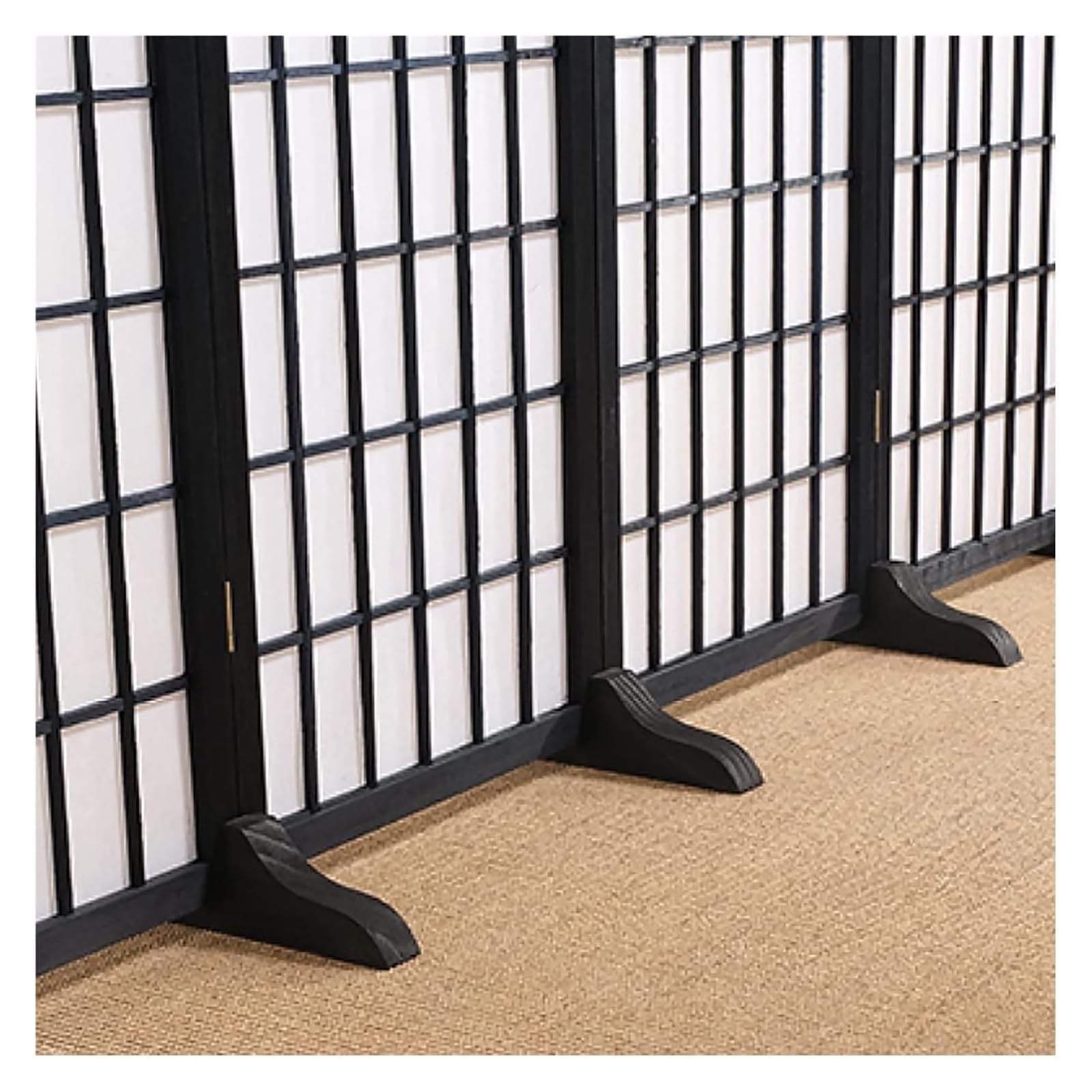 Room partition， 3 4 5 6 Panels Room Divider Screen, Floorstanding Wooden Privacy Wall Partition for Farmhouse/Restaurant/Teahouse, 178cm Tall(Black,6 Panels)