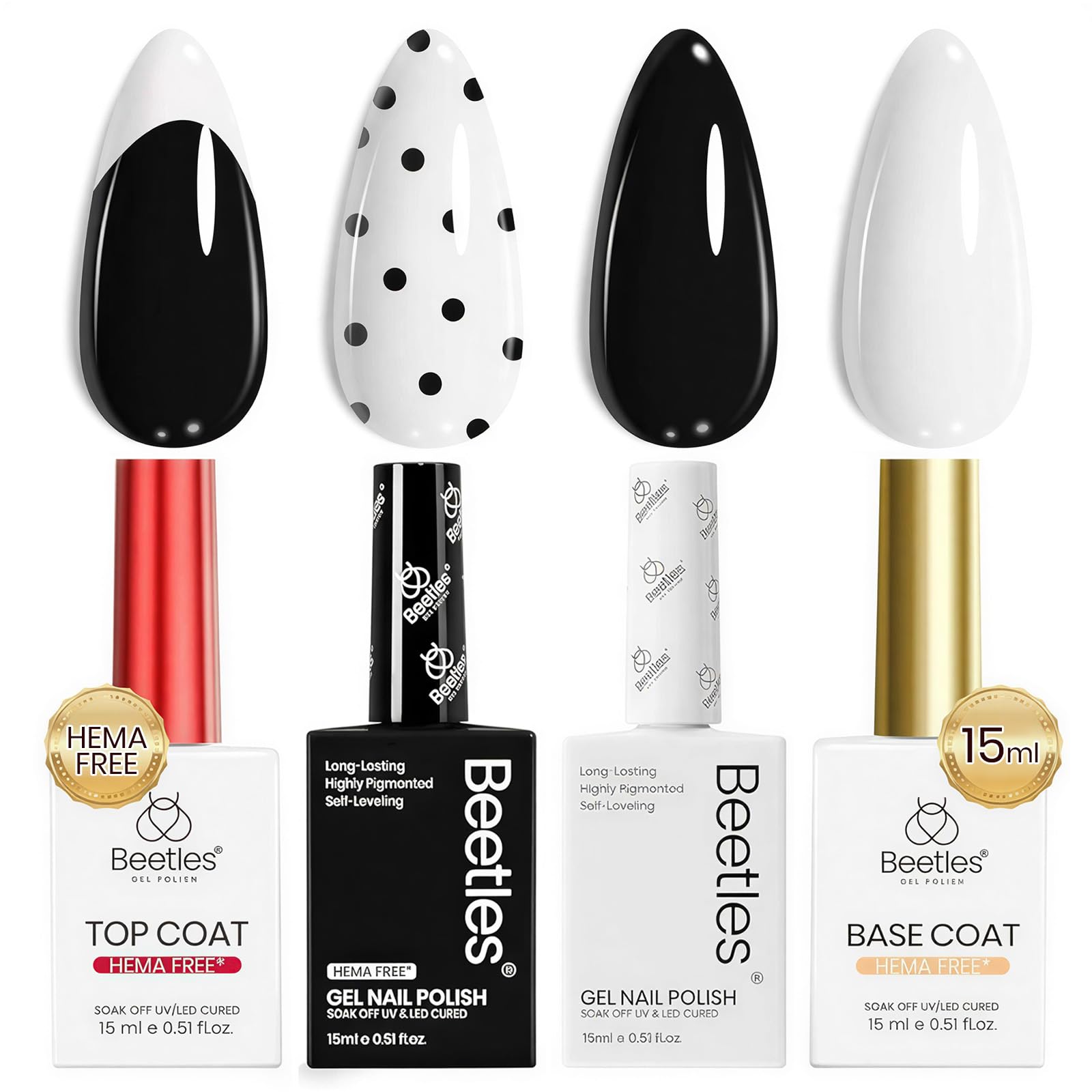 Amazon.com : Beetles French Tip Gel Polish - Ink Snow Twins with