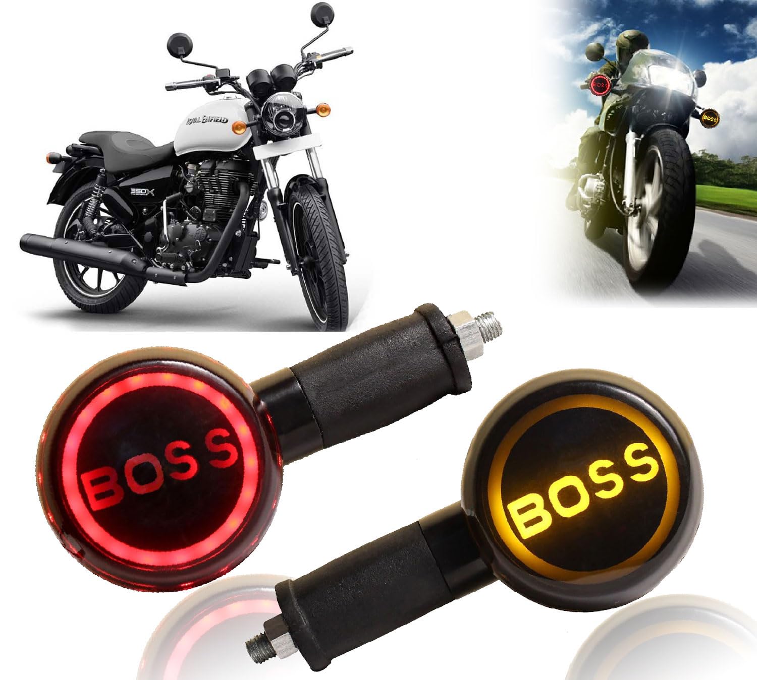 Auto Pearl Boss Style Dual Light red and Yellow LED Turn Signal Side Indicator for Thunderbird 350 (Pack of 2)-image-24