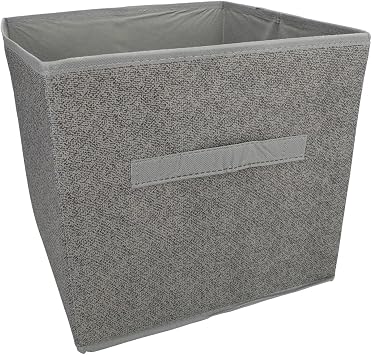 Collapsible Storage Container with Pull Handle Grey 11 in x 10.5 in x 10.5 in 27.9 cm x 26.7 cm x 26.7 cm by essentials