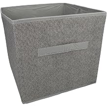 Collapsible Storage Container with Pull Handle Grey 11 in x 10.5 in x 10.5 in 27.9 cm x 26.7 cm x 26.7 cm by essentials