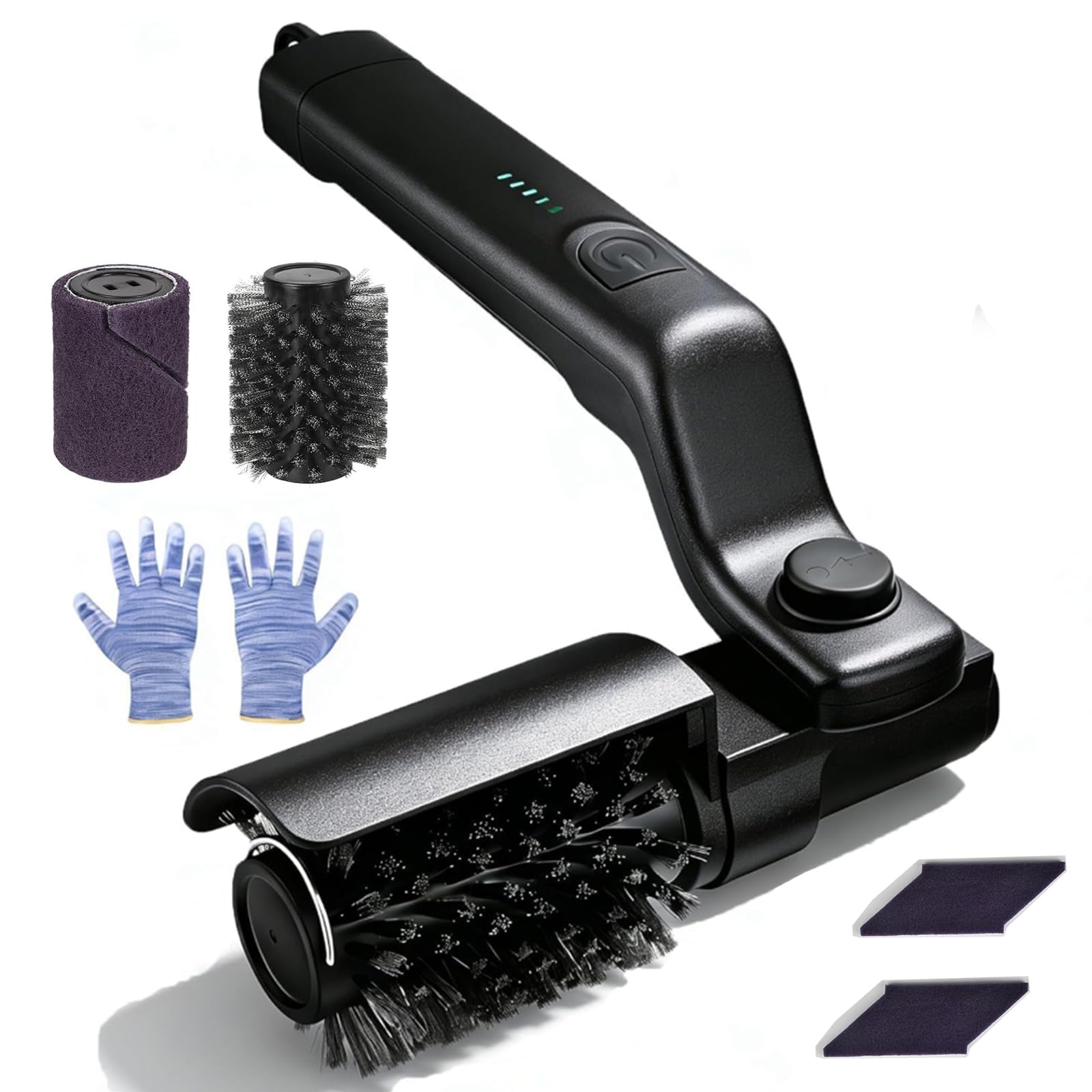 Elektrische Grillbürste, Reinigungsbürste Grillbürste Elektrisch, 180° Verstellbarem Winkel, 3-Stufen Reinigung für Grillrost, Smoker, Grillplatte, IPX7 Wasserdicht Electric Grill Cleaner