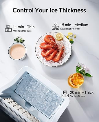 Silonn Ice Makers Countertop - 24Pcs Ice Cubes in 13 Min, 45lbs Per Day, 2 Ways to Add Water, Auto Self-Cleaning, Stainless Steel Ice Machine for Home Office Bar Party,Stainless Steel