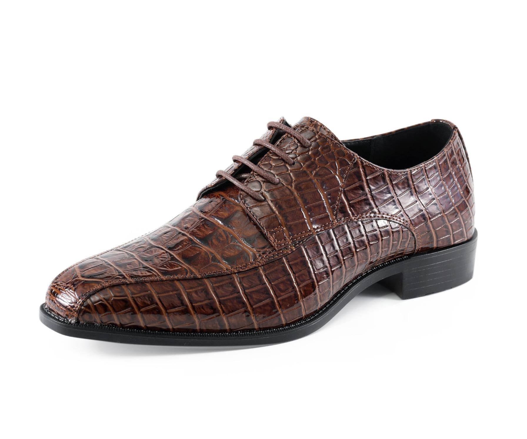 Amali Harvey Fashion Mens Dress Exotic Shoes Croco Lace up Oxford Formal Shoe for Men