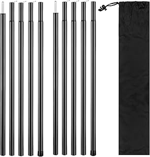 Seuqhck 2 Sets Regulable Tent Poles, Camping Tent Tarps Poles with Storage Bag, Heavy Duty Poles Gear for Backpacking, Hiking Awning
