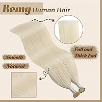 Vista 5 de Itip - Extensiones de cabello humano con punta en I de 16 pulgadas, extensiones de cabello humano rubio con puntas en I, extensiones de cabello