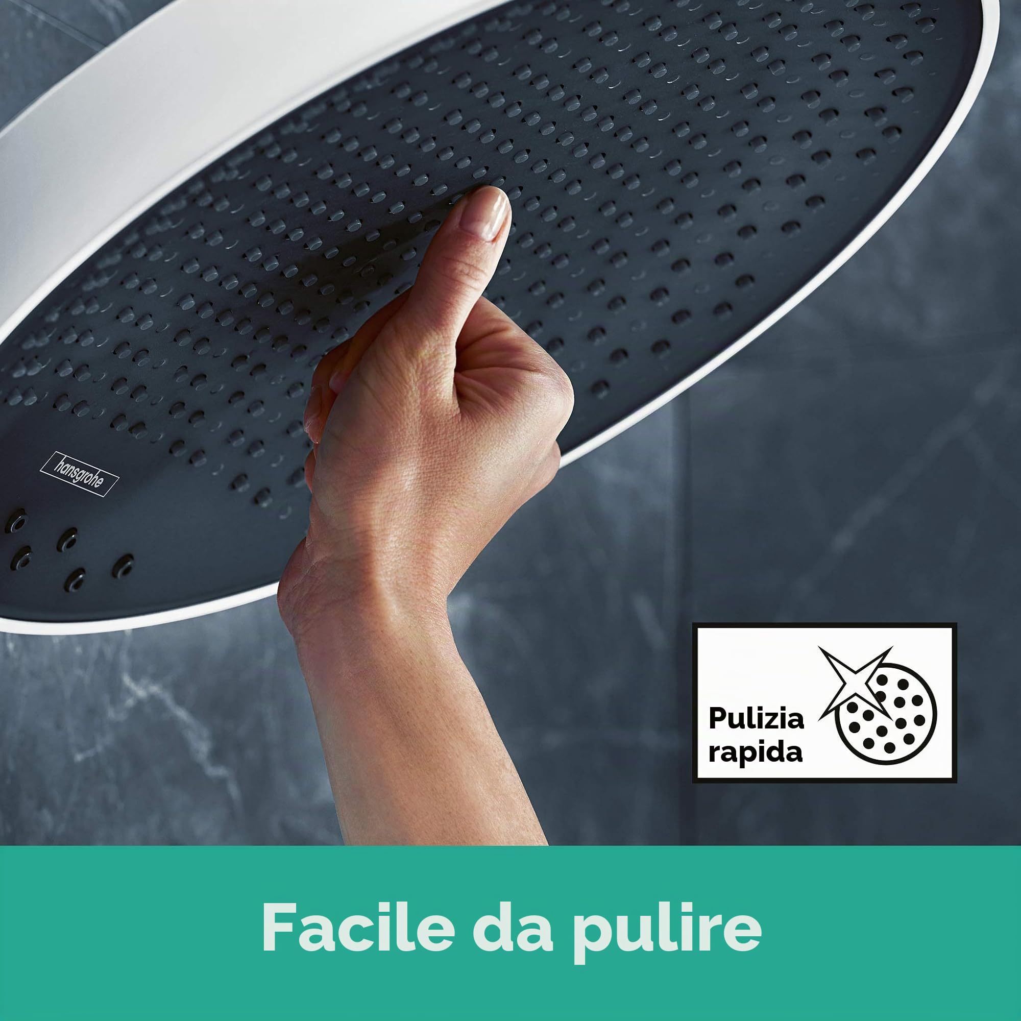 hansgrohe Rainfinity Soffione doccia 250 1 getto con attacco a parete, cromo, 26226000