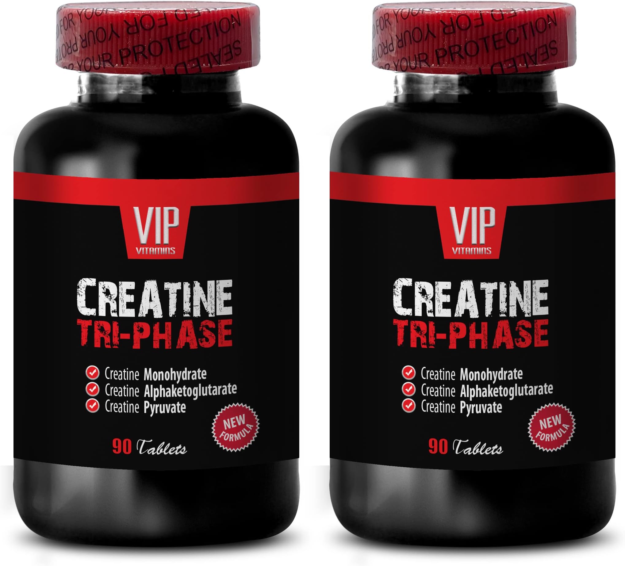 Creatine Tri-Phase - Premuim Blend of Creatine Monohydrate, Creatine Alphaketoglutarate and Creatine Pyruvate, creatine for Women, creatine for Men Muscle gain, Creatine - 2B 180 Tablets
