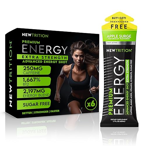 Vista 13 de Extra Strength Energy Shots, 1.7 fl oz – 250 mg de cafeína con vitamina B y aminoácidos, sin azúcar, sin calorías, bebida energética con vitaminas