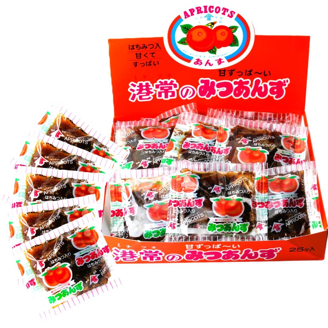 Amazon.co.jp: 港常のみつあんず 25g ×25個入 ミナツネ 甘酸っぱい