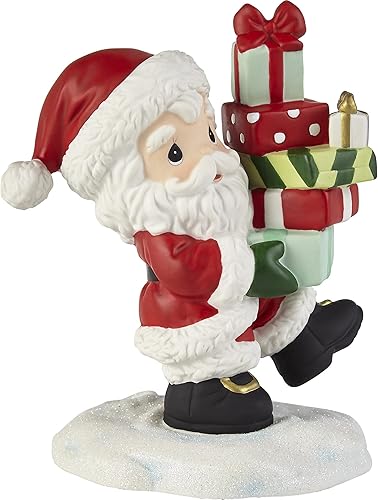 Miniatura 4 de Precious Moments 221011 Loaded Up with Christmas Cheer - Figura de porcelana anual de Santa Bisque