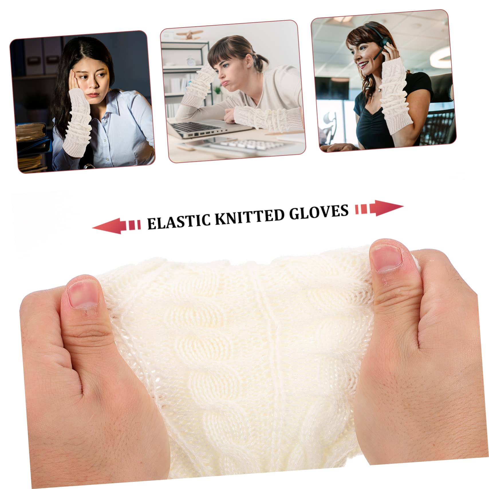 BESPORTBLE Warm Winter Women's Knitted Arm Sleeves Half-finger Design Comfortable Material 4 Pieces Set