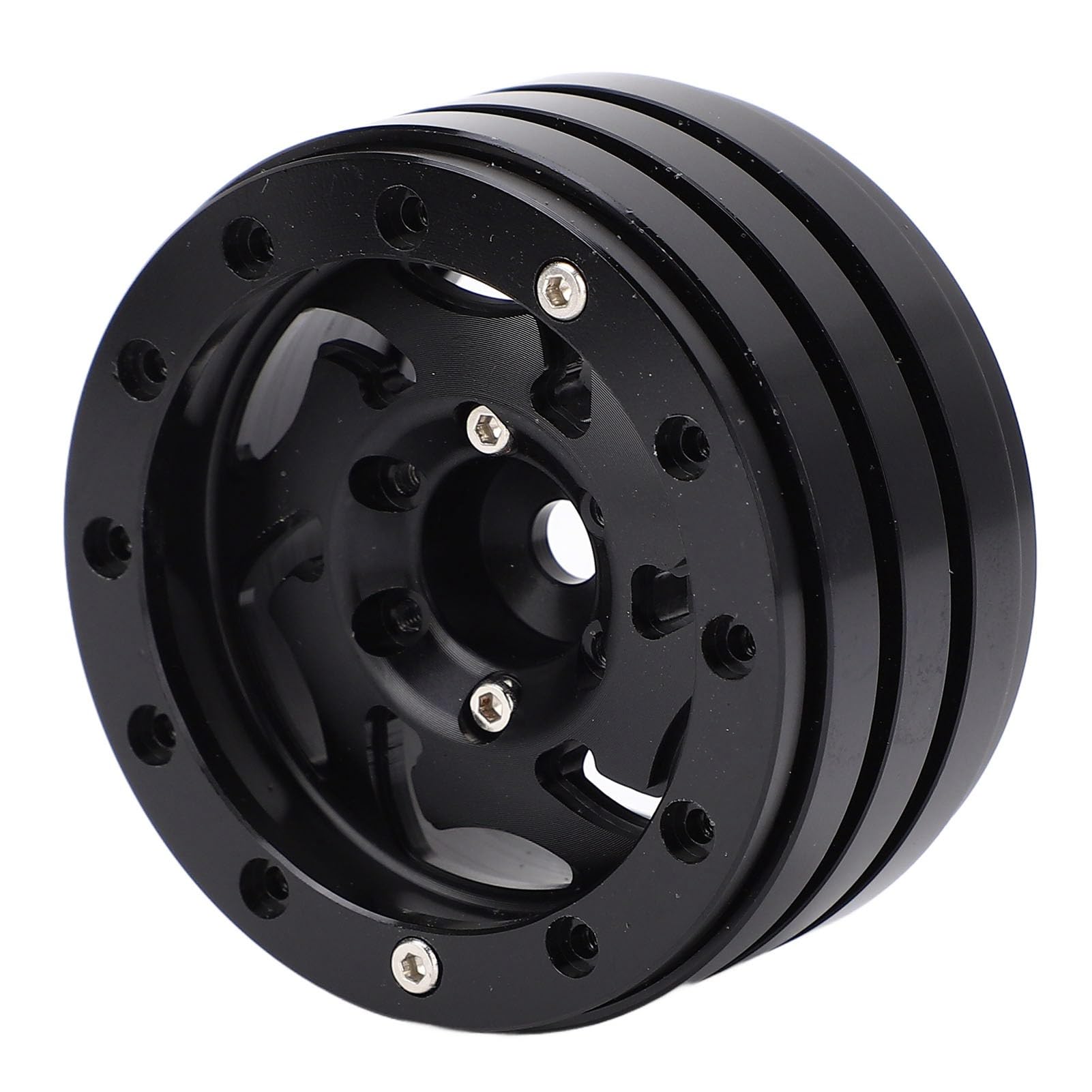 4 szt. RC Beadlock Rim 1,9 cala 12 mm sześciokątne CNC ze stopu aluminium RC koło do gąsienic RC 1/10 (czarny)