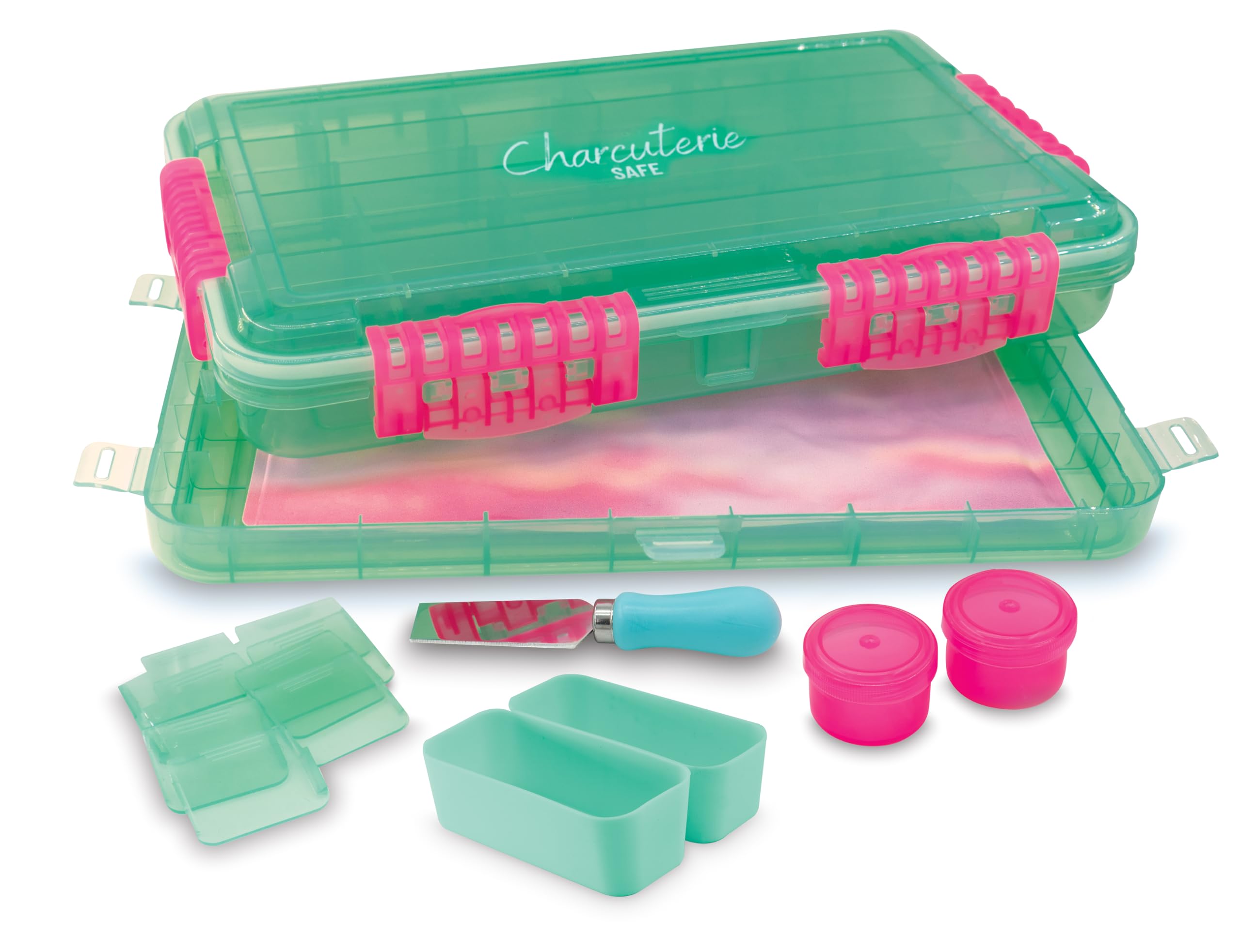 SubSafe Charcuterie Safe 2.0 Waterproof Tackle Box, Snack Storage for Beach & Parties, BPA-Free, Seafoam Green