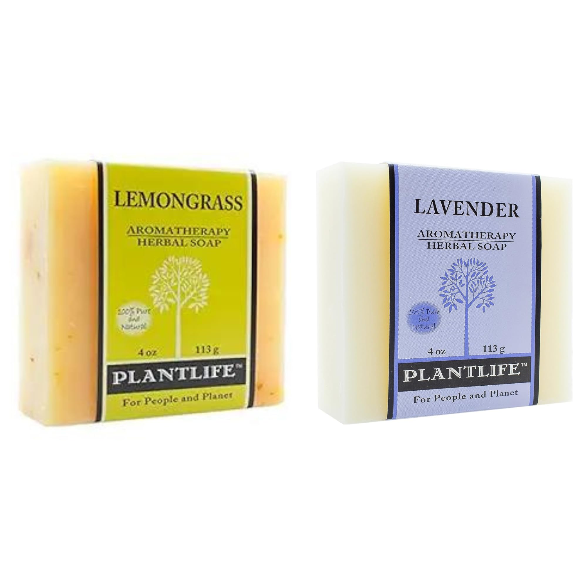 Plantlife Lemongrass & Lavender Bar Soap Bundle of 2 - Moisturizing and Soothing Soap for Your Skin - Hand Crafted Using Plant-Based Ingredients -
