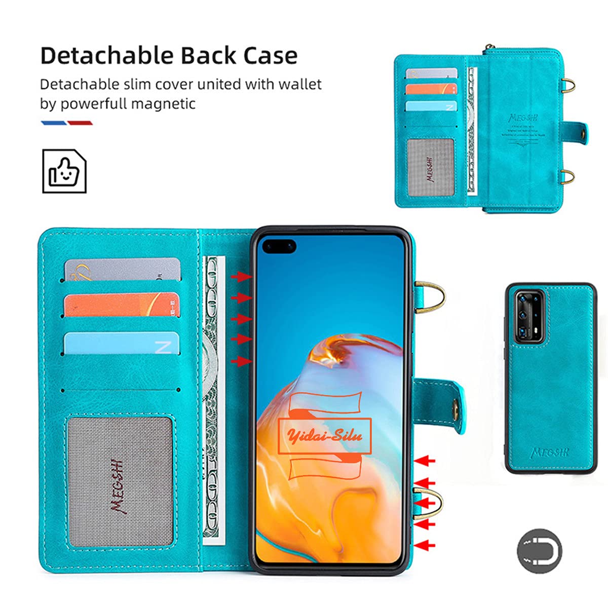 QLTYPRI Handyhülle Für Huawei P30 Pro – Vintage Ledertasche Mit Kartenfach & Standfunktion (Kaffee Braun)