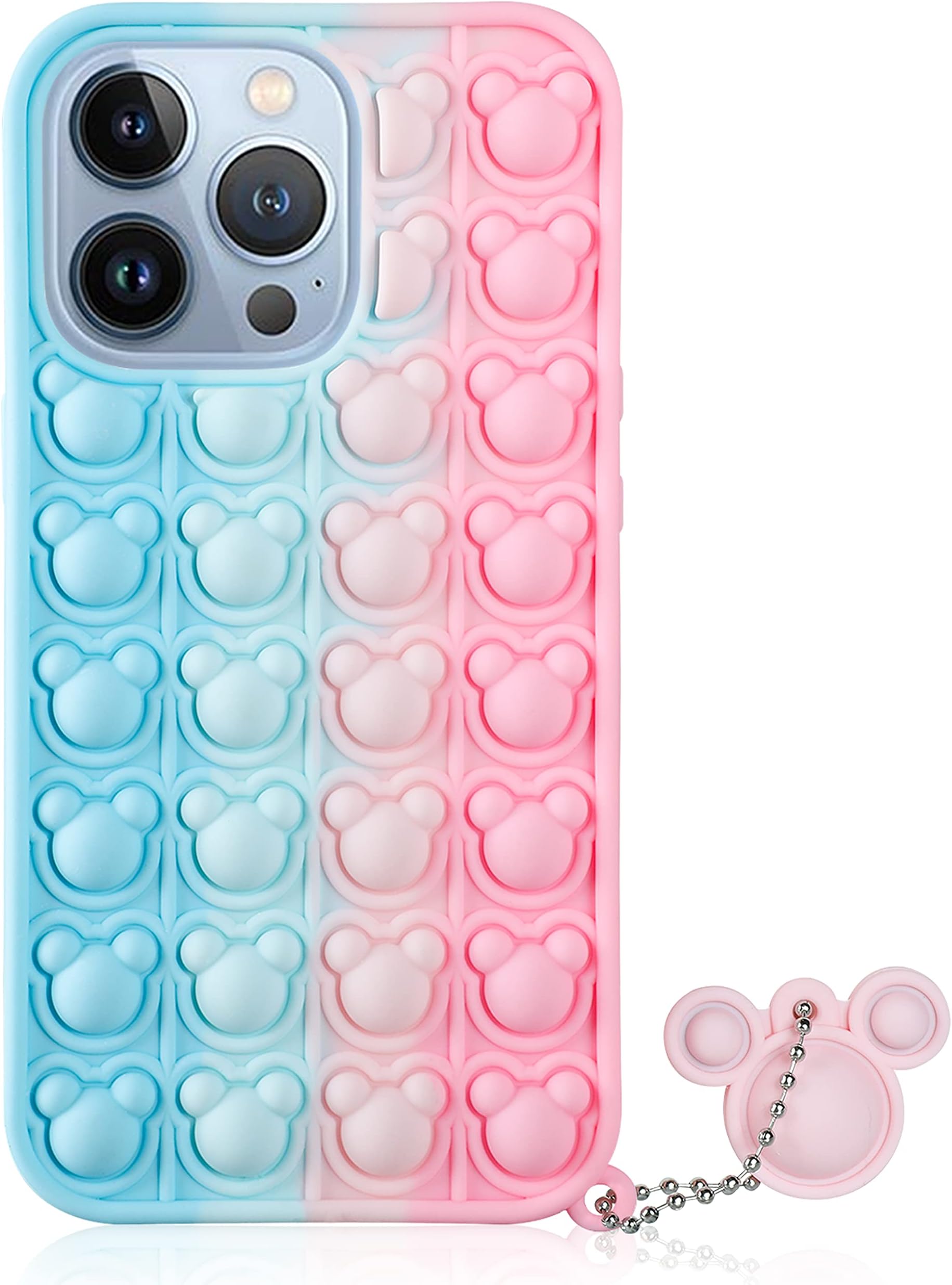 Trendy Fun for iPhone 13 Pro Case Silicone Aesthetic Cartoon Cute Cool Kawaii Fidget Funny Unique Designer Trendy Fun Cover Cases for Boys Girls Women Men Color Micy for iPhone 13 Pro 6.1"