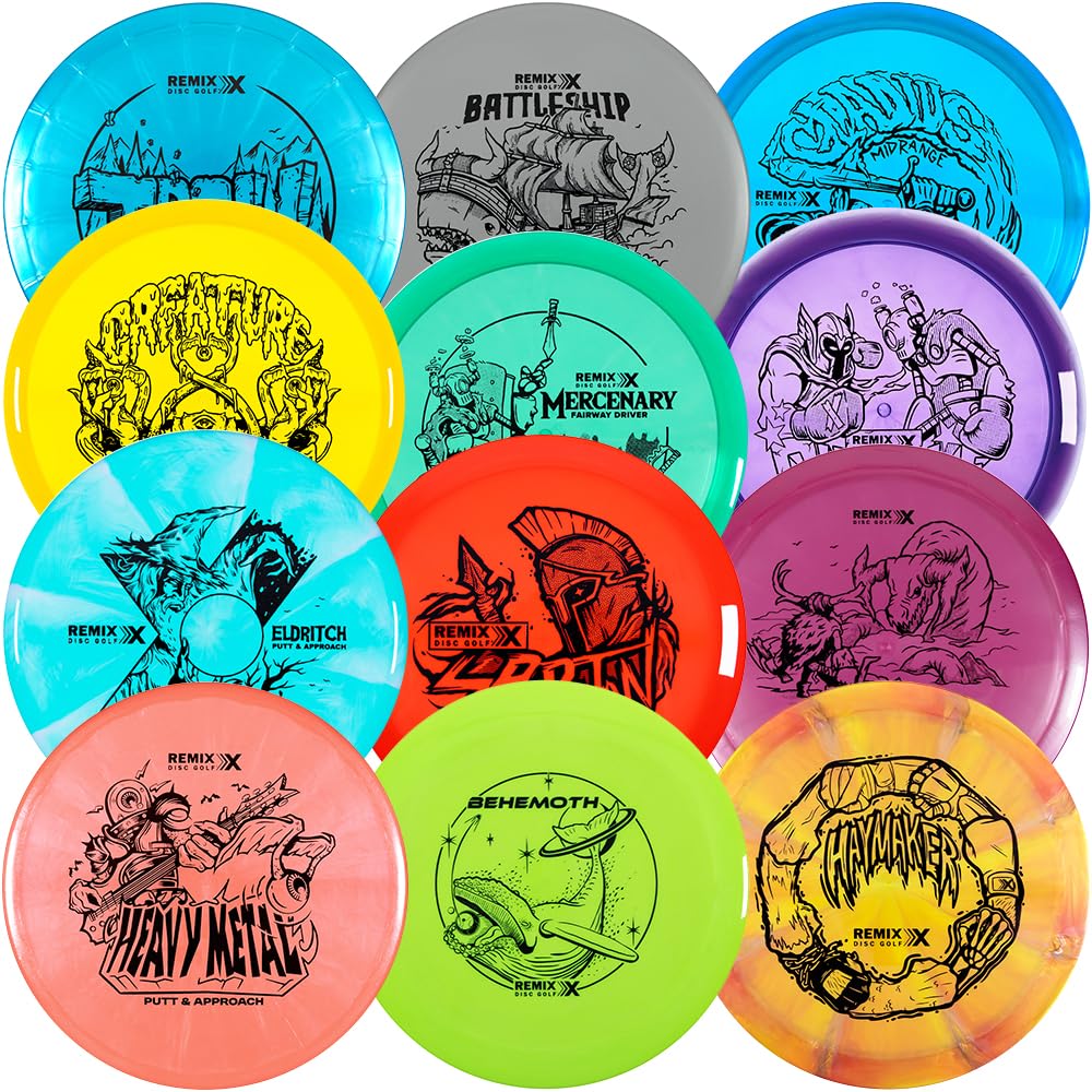 Remix Disc Golf Sport Plastic 12-Count Variety Pack - Molds and Colors May Vary