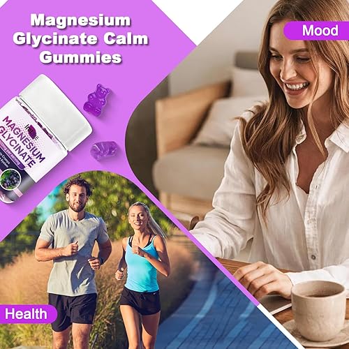 Miniatura 7 de Gomitas de glicinato de magnesio de 600 mg  Masticables de frambuesa sin azúcar con L-treonato, vitamina D3 y B6  Apoya la relajación, el sueño y la