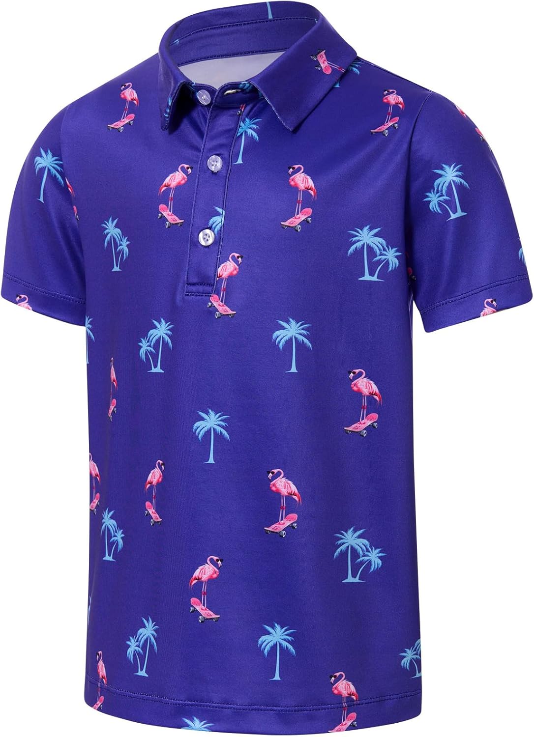 RAISEVERN Boys Polo Shirt Hawaiian Golf Collared Performance Tops Kids Short Sleeve 5-14 Years