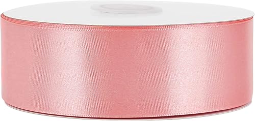 Miniatura 8 de MEEDEE Cinta de satén rubor de 1-12 pulgadas, cinta rosa rubor Lux de satén de doble cara por 50 yardas, cinta de satén de poliéster para