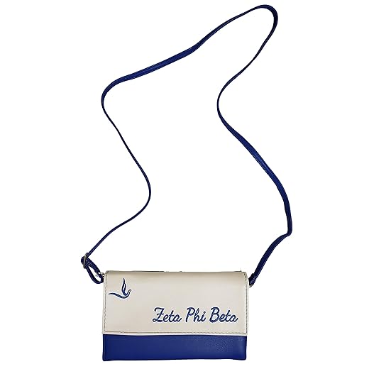 Divine Nine Depot Zeta Phi Beta Blue and White Crossbody Clutch/Purse