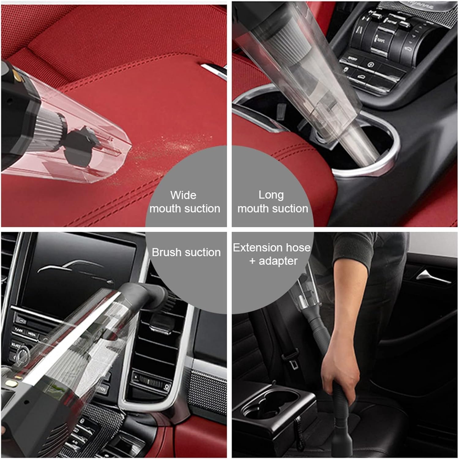 120W Car Vacuum Cleaner Handheld Cleaner with LED Light for Car Interior Accessories Cleaning with Wet Or Dry,Wired