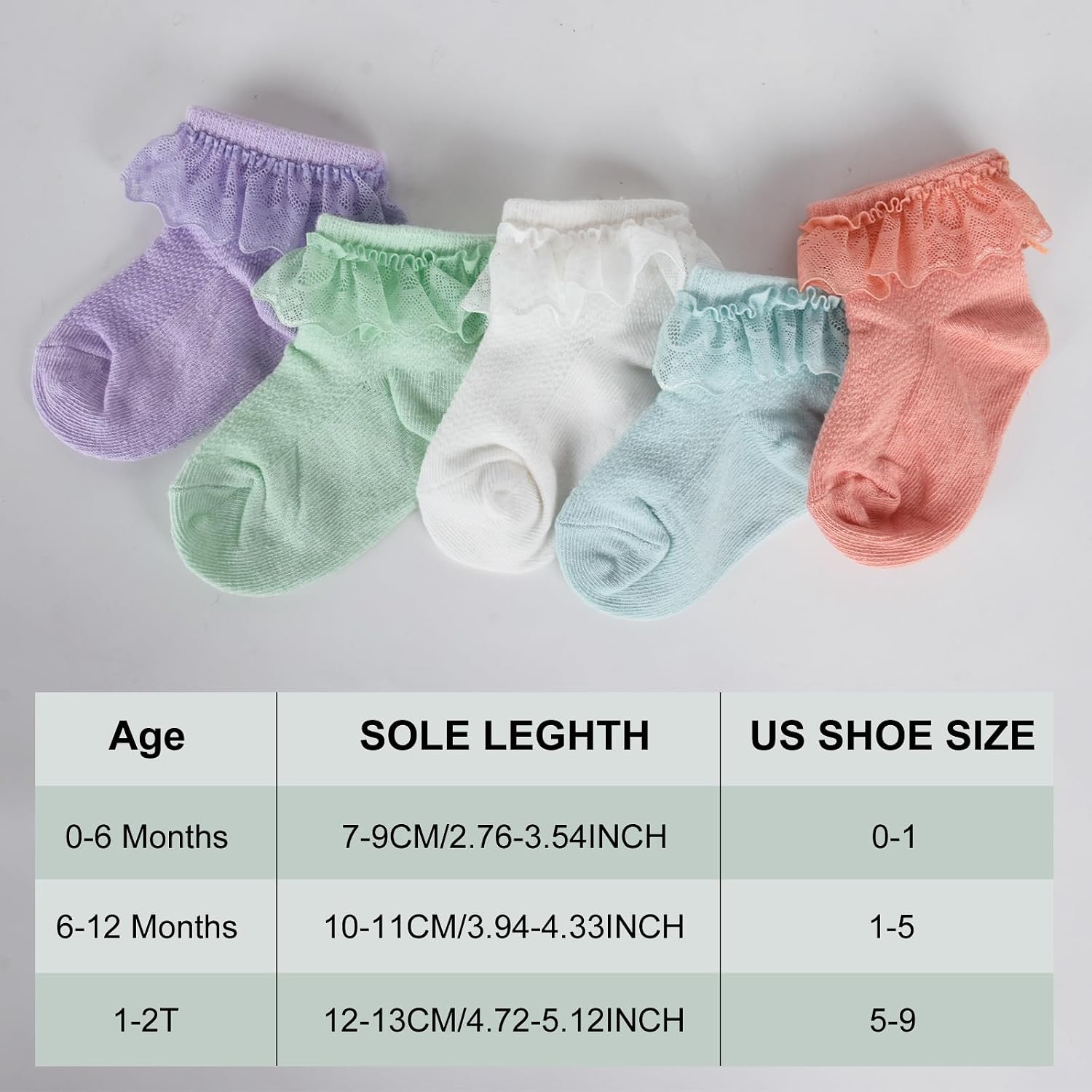 Newborn Socks Girl Baby Girl Lace Infant Little Girls Pack of 3/5