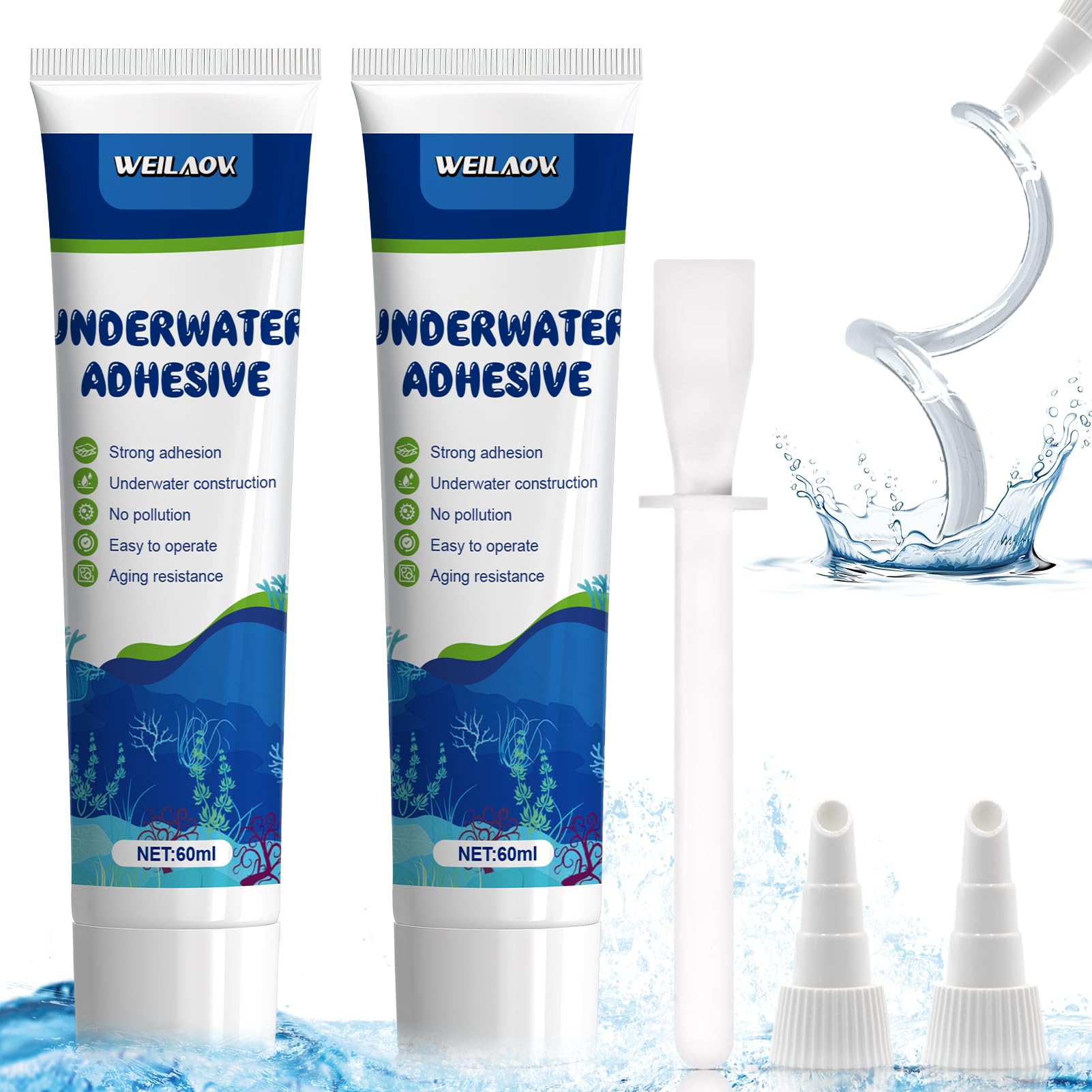 Silicona Transparente Sellante para Acuario Impermeable 60ml*2