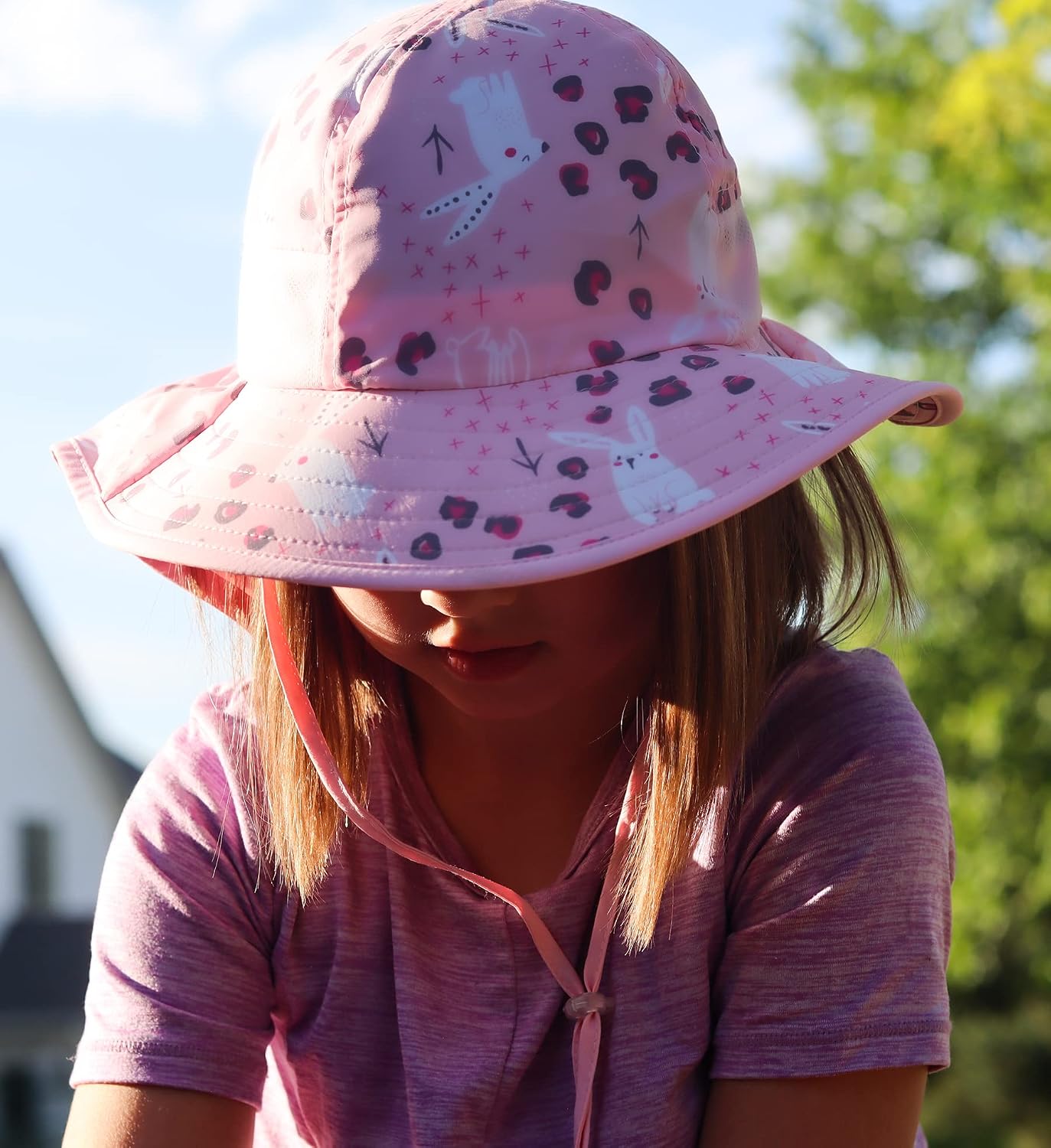 icolor Kids Sun Hat UPF50+ Sun Protection Bucket Hat Toddler Summer Beach Play Hats with Neck Flap for Girl Boy Ages 3~10 image 5