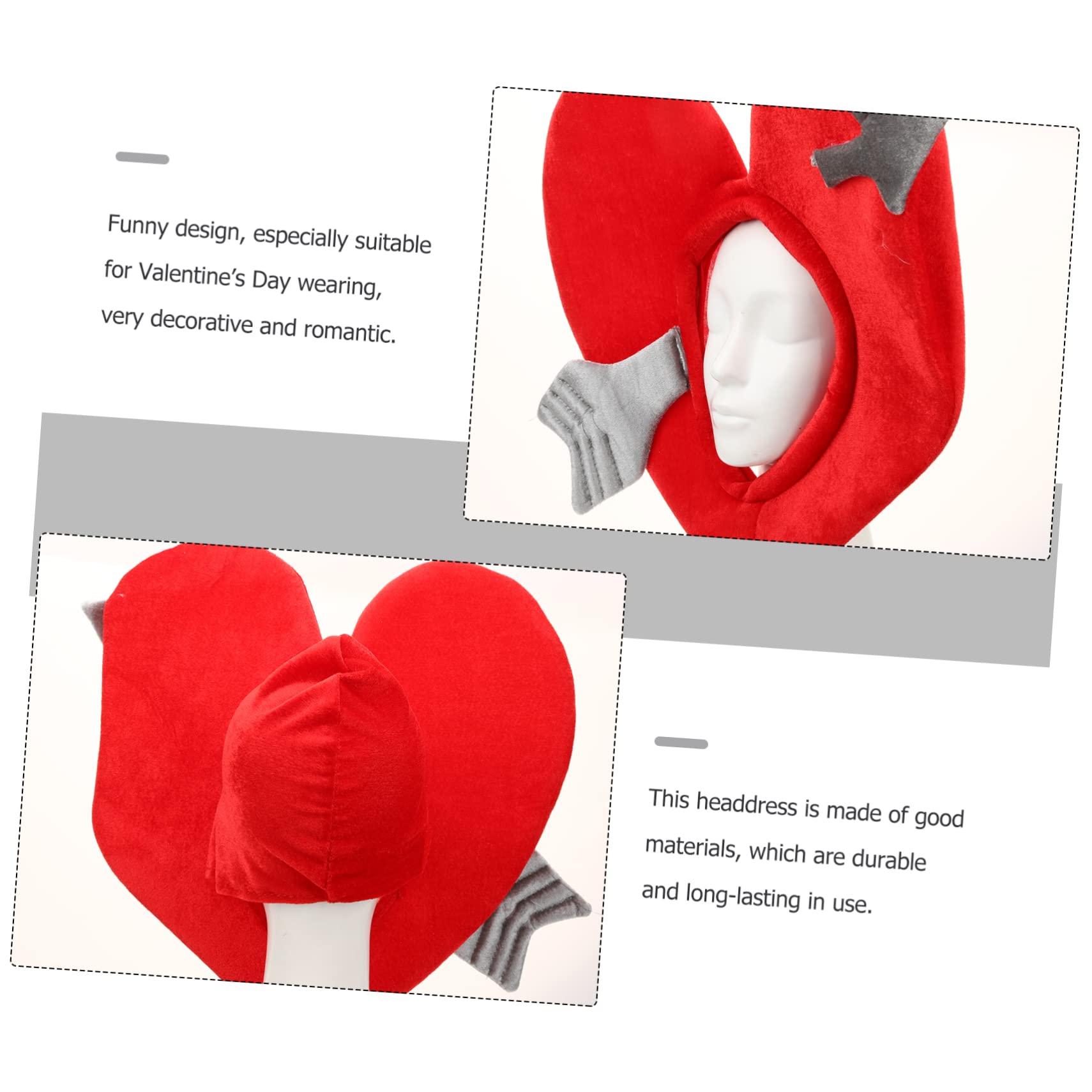 TOYANDONA 4piezas Sombrero De Forma De Corazón Para Fiestas Accesorio Divertido Para Disfraces De San Valentín Para Bodas y Sesiones De Fotos Hecho De Materiales De Calidad Diseño