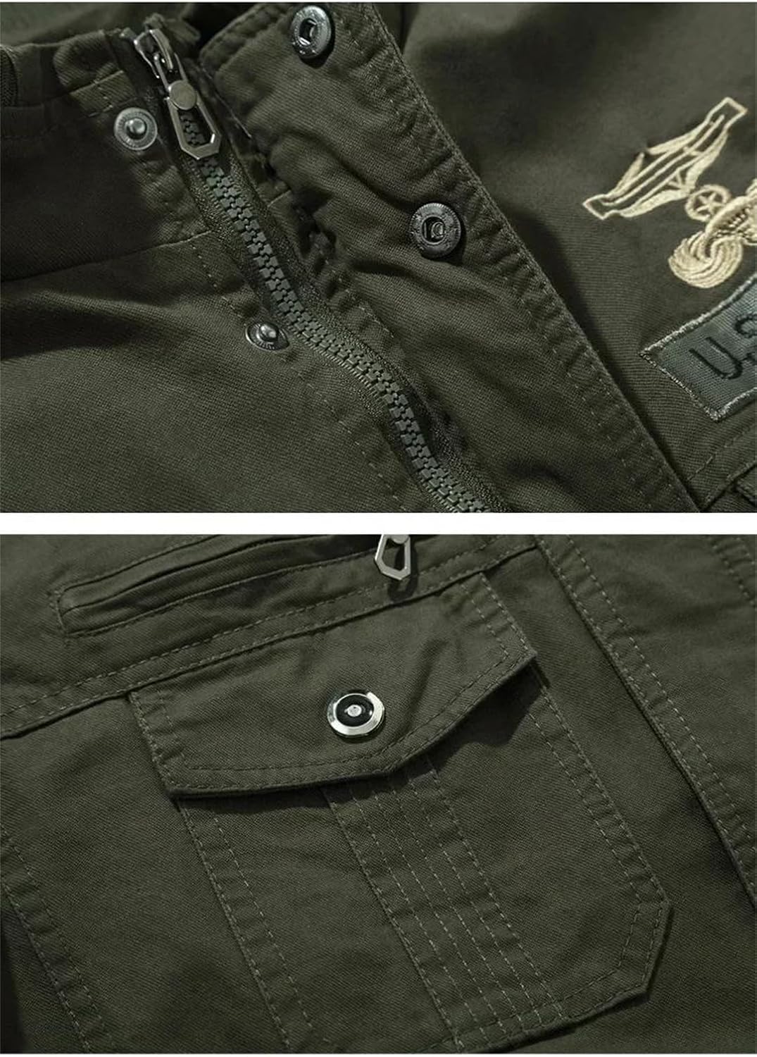 Men Stand Collar Cargo Unload Hunting Jackets Zipper Outdoor Camping Work Jacket