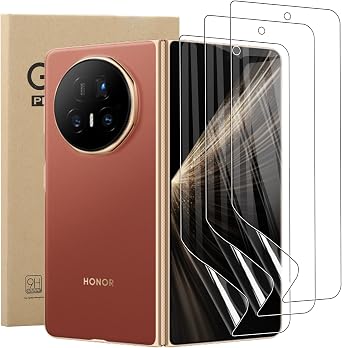 KZIOACSH 3 Pack Screen Protector for Honor Magic V5/Magic V3/Magic V2, [Not Glass] HD Clarity Elastic Edge Soft TPU Fingerprint Unlocking Scratchproof Bubble Free Protective Screen Guard Film