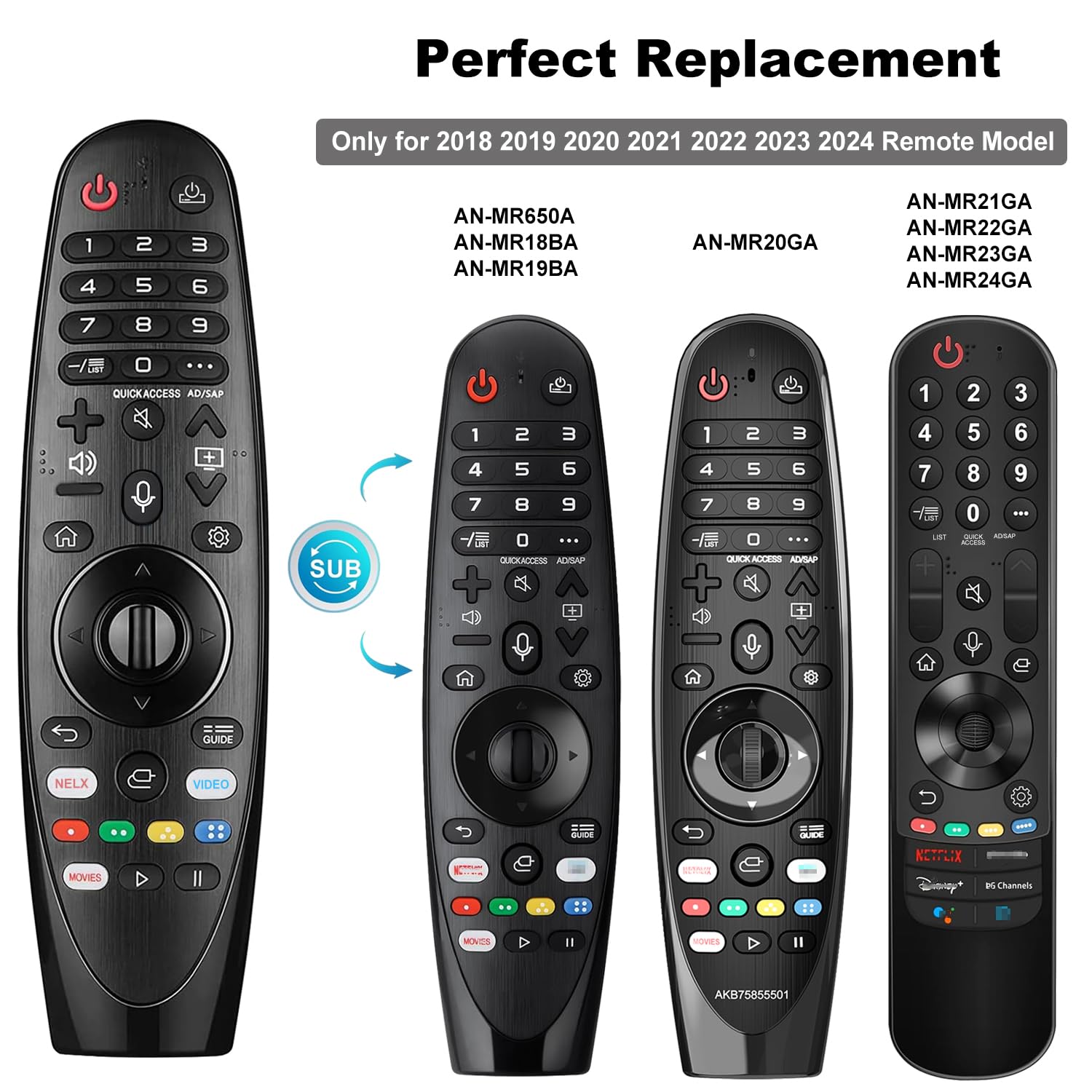 Telecomando compatibile con LG Smart TV (AN-MR20GA)