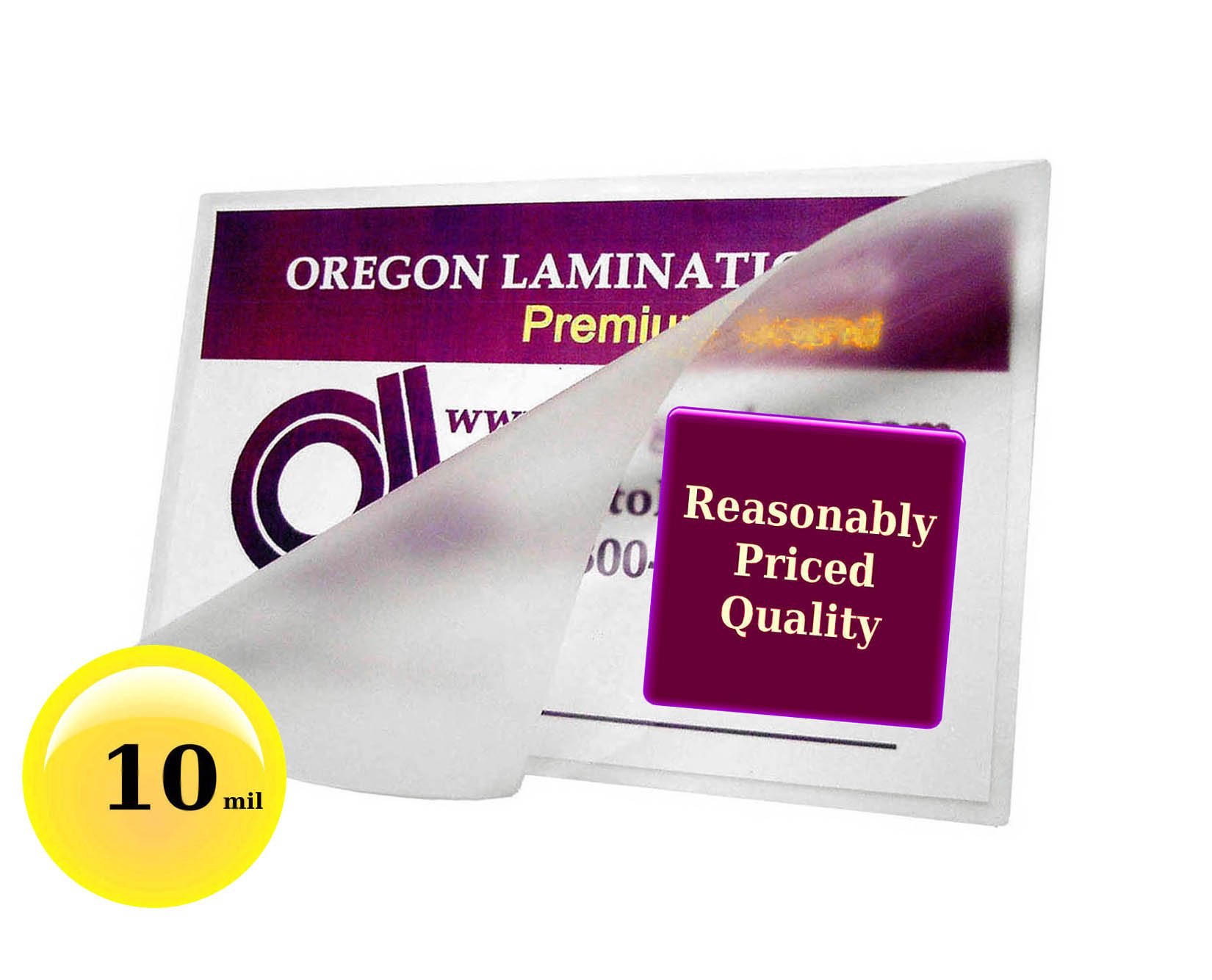 10 Mil IBM/Data Card Laminating Pouches 2-5/16" X 3-1/4" - 500 Pack With Rounded Corners