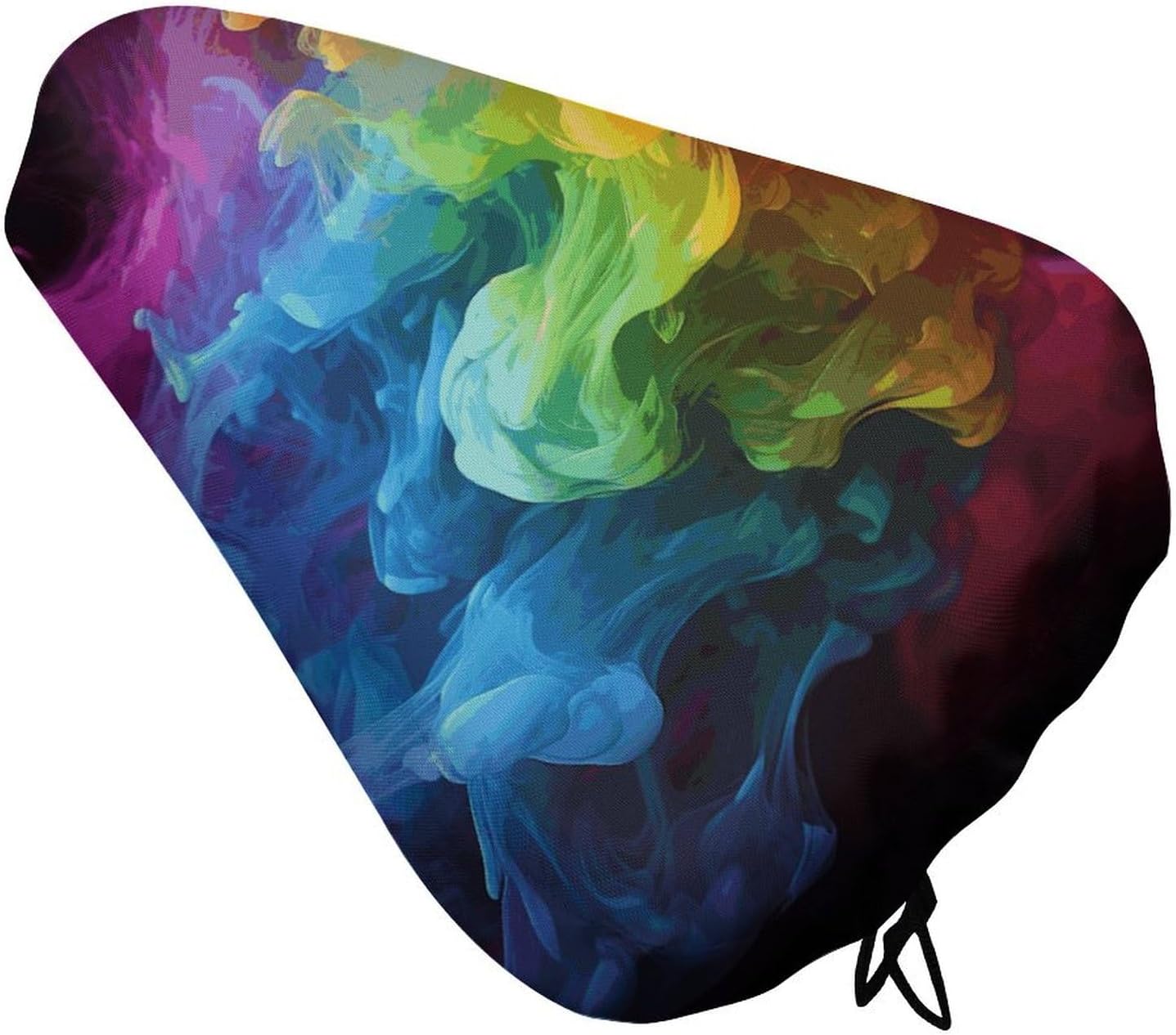Rainbow Smoke Bike Seat Cover for Men Women Water Repellent Exercise Bike Seat Cushion Adjustable Bicycle Seat for Outdoor Biking